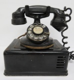 Early round base telephone, c 1930's, rotary, Wisconsin Electric