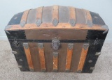 Lovely dome top trunk with fancy interior lithographs
