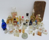 33 Vintage perfume bottles and toilet soap box