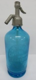 Snyder Ginseng Works seltzer bottle Horicon Wis, blue, 11