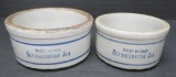 Two Red Wing refrigerator jars, stoneware, blue banded