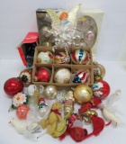 Vintage and vintage inspired ornaments, about 32 pieces and two boxed sets