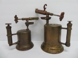 Two nice vintage brass blow torches, 8