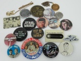 Star Trek, Star Wars and Apollo pins and tokens