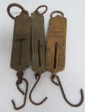 Three brass balance scales, Chatillon's, Salter's, and PS & W Co, 5