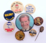 Nine political pins, Nixon flicker