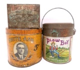 Three vintage tobacco and cigar tins, 6