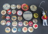 28 vintage pin back buttons