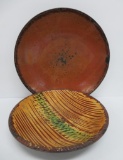 Two earthenware pottery plates, 8 1/2