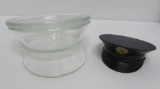 Military hat compact and glass powder jar