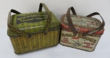 Two vintage lunch box tobacco tins, Cold Shore and Sensation