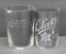 Two pre prohibition beer glasses, Blatz Milwaukee and C Klunk Boltonville Wis