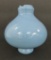Blue milk glass JFG lightning rod ball, onion shape