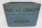 Blue Painted Beverage Crate, Watertown Wis, Star Crescent, 14 1/2