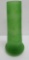 Green art glass vase, 7 1/2