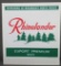 Rhinelander plastic sign, 15 1/4