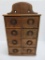Vintage 8 drawer oak spice cabinet, 17