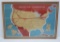 Air Line Map of the United States framed, 30 1/2
