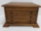 Three drawer wood specimen jewelry box, 14