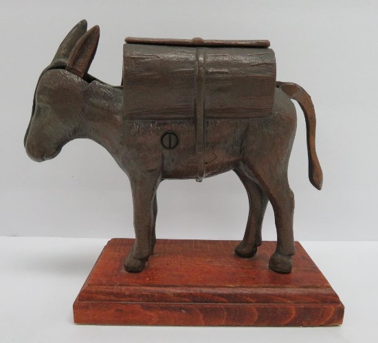 1930's McCern Mfg Co mechanical donkey cigarette dispenser, 7"