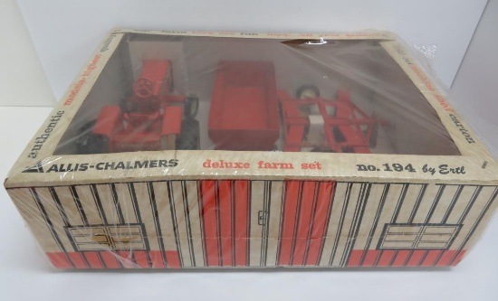 Hard to Find Ertl Allis Chalmers deluxe farm set #194 in original package, Never Opened, 1/16th