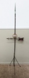Lightning rod with sleeved clear ball and ruby glass sunburst directional arrow