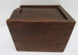 Wooden slide top box, chamfered, square nails, 9