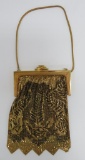Gold deco Whiting and Davis mesh purse, 8 1/2