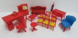 18 pieces of Renwall living room and den doll house furniture