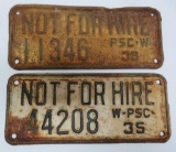 1935 and 1936 NOT FOR HIRE license plates, 10