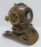 Miniature brass and copper diving helmet, 8