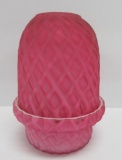 Quilted Cranberry pattern case glass Fairy Lamp, 5