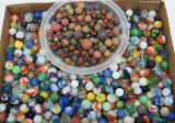 About 500 marbles, 125 handmade and 375 machine made