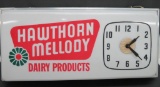 Hawthorn Melody Dairy Product advertising clock, working, 24 1/2