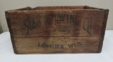 Star Brewing Company Lomira Wis wood beer box, 20 1/2