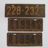 1922 and 1926 set of Wis license plates
