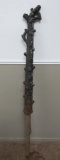 Antique Cast iron tree limb hitching post, two tie offs, 47