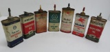 7 small oil and lubricant tins, Sinclair, Phillips 66, Pure, Mobil, Cities Service, 4