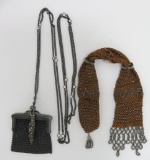 Miser purse and coin purse on long chain