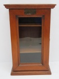 Interesting small display case, wood, glass front, 13 1/4