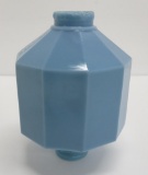 D & S blue milk glass ten sided lightning rod ball