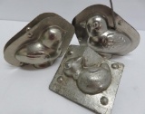 Three Easter Chick chocolate molds, two part molds