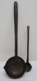 Two cast iron ladles, 14