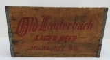 Old Lauterbach Lager Beer wood box, Milwaukee, Wis, 18
