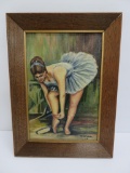 MCM 1962 oil on board, ballerina by Garza, 12