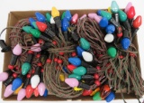 4 strands of Vintage Noma style Christmas tree string lights with cherry wooden beads