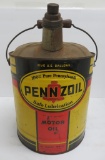 Five gallon Pennzoil motor oil can, 16 1/2