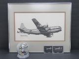 Military US Air Force aircraft collectibles, print, model and data plates