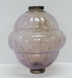 WC Shinn lightning rod ball, ribbed, lavender sun stained