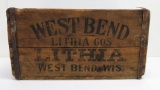 West Bend Lithia Beer wooden beer crate, 19